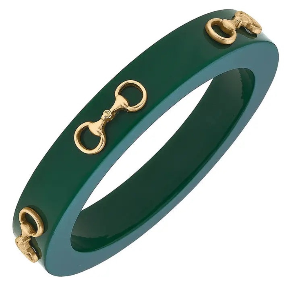 Canvas Style Green Sutton Horsebit Derby Bangle Bracelet (NWT) - Picture 2 of 2